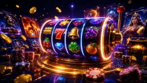 Neon-lit casino jackpot frenzy