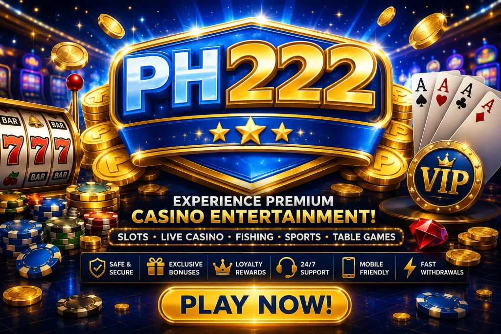 ph222 Vibrant casino promo with gold accents